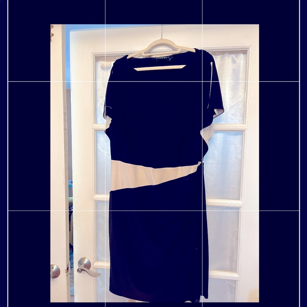 Ralph Lauren dress with split capped sleeves and ruching